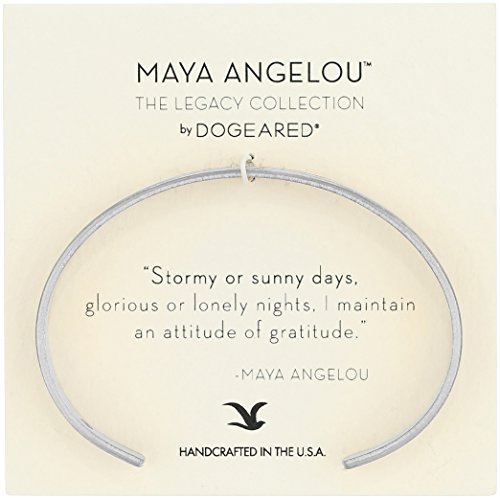 Dogeared Maya Angelou 2.0 "Attitude of Gratitude" Thin Engraved Cuff Bracelet